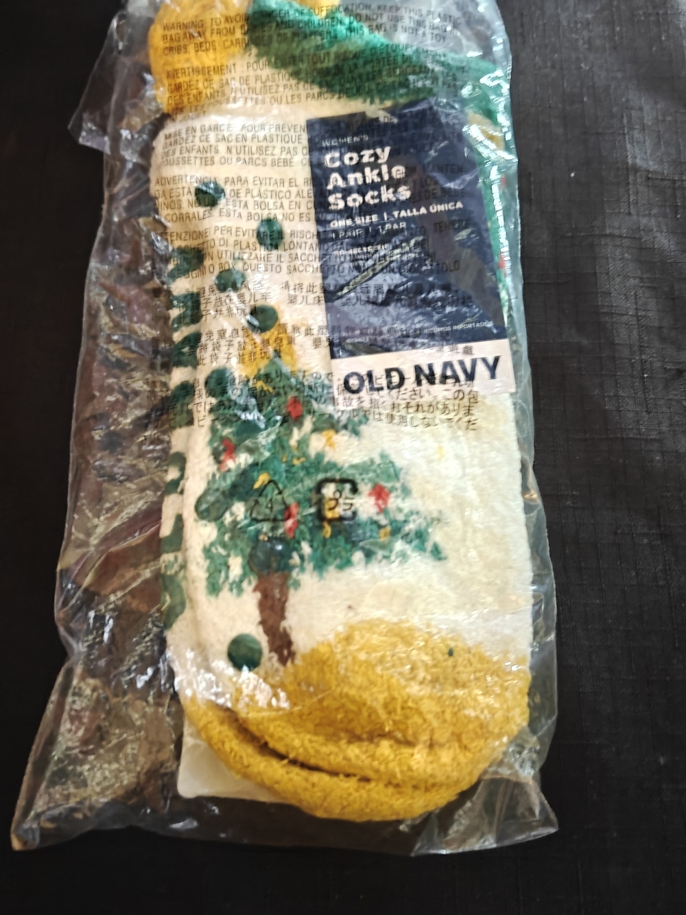 Old Navy Cozy Ankle Socks - Green, Yellow, White